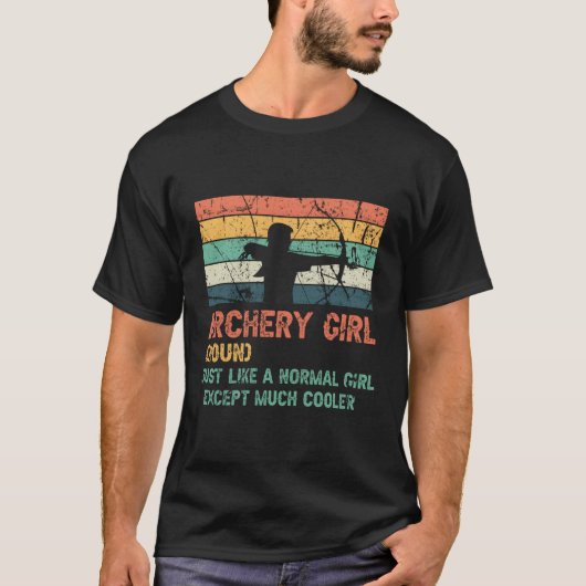 Grunge verontruste boogschieten meisje retro grapp t-shirt (Voorkant)