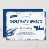 Grunge Verrassings Verjaardagsfeestje Sst Kaart (Voorkant / Achterkant)