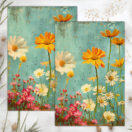 GRUNGE VERSELEEN BLOEMEN DECOUPAGE TISSUEPAPIER