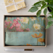 GRUNGE VERSELEEN BLOEMEN DECOUPAGE TISSUEPAPIER (Geschenk)