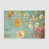 GRUNGE VERSELEEN BLOEMEN DECOUPAGE TISSUEPAPIER (Voorkant)