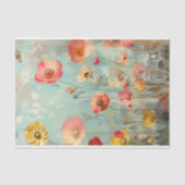 GRUNGE VERSELEEN BLOEMEN DECOUPAGE TISSUEPAPIER (Voorkant)