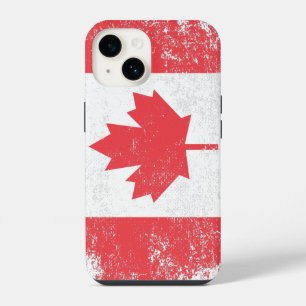 Grunge Vervuilde Canadese Vlag iPhone 14 Hoesje