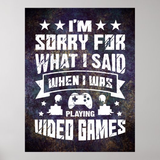 Grunge Video Game Wanddecoratie Poster (Voorkant)