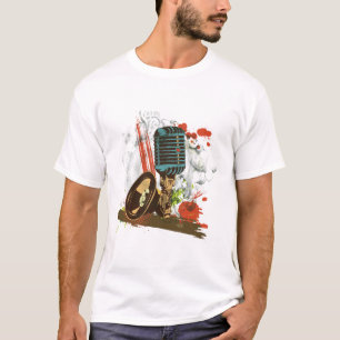grunge vintage microfoon vector t-shirt