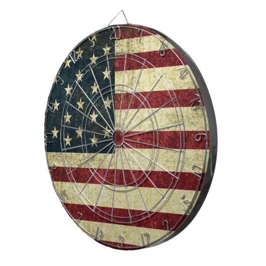 Grunge Vintage Vlag Dartbord (Voorkant Rechts)