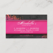 Grunge Visitekaartje Flower Salon Spa Gray Pink (Achterkant)