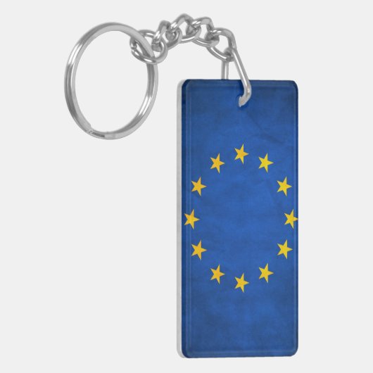 Grunge vlag Europese Unie Sleutelhanger (Voorkant Links)