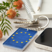 Grunge vlag Europese Unie Sleutelhanger (Voorkant Rechts)