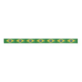 Grunge Vlag van Brazilië Custom Ribbon Grosgrain Lint (Voorkant)