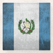 Grunge vlag van Guatemala Glazen Onderzetter (Voorkant)