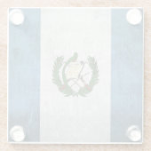 Grunge vlag van Guatemala Glazen Onderzetter (Achterkant)