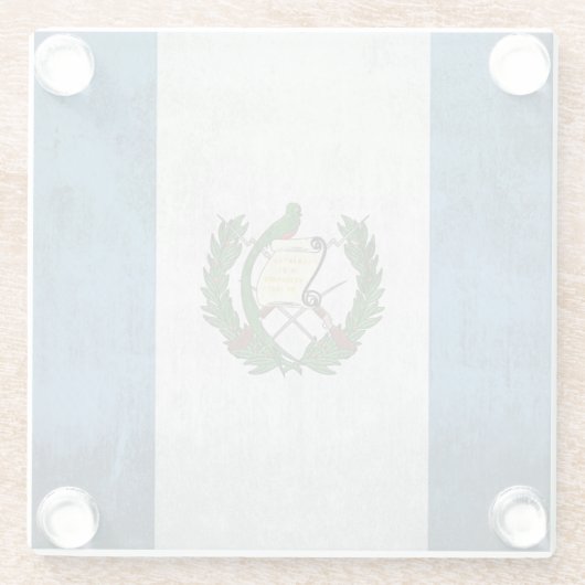 Grunge vlag van Guatemala Glazen Onderzetter (Achterkant)