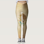 Grunge vlag van Mexico Leggings (Voorkant)