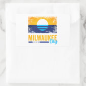 Grunge Vlag van Milwaukee City Rechthoekige Sticker (Tas)