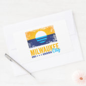 Grunge Vlag van Milwaukee City Rechthoekige Sticker (Envelop)