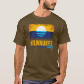  Grunge Vlag van Milwaukee City T-shirt (Voorkant)
