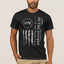 Grunge Vlag Wij het Volk 1776 Zwart en Wit