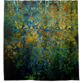 grunge, , vocht, mos, groen, patroon, floraal, g douchegordijn (Voorkant)