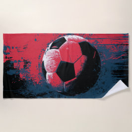 Grunge Voetbal Bal Spatwerk Kunst Strandlaken