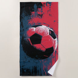 Grunge Voetbal Bal Spatwerk Kunst Strandlaken