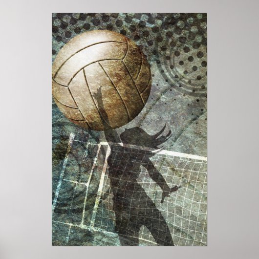 Grunge Volleyball Poster (Voorkant)