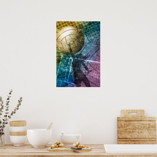 Grunge Volleyball Poster (Keuken)