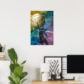 Grunge Volleyball Poster (Thuiskantoor)