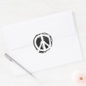 Grunge Vredessymbool Ronde Sticker (Envelop)