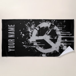 Grunge Vredessymbool – Stedelijk Straatkunstontwer Strandlaken