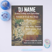 Grunge Vrouw DJ Flyer (Enkel)