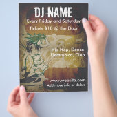 Grunge Vrouw DJ Flyer (Hand)