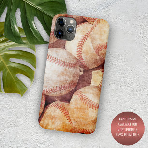Grunge vuile vintage versleten honkbal sportballen Case-Mate iPhone case