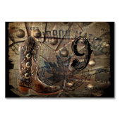 grunge Wagon Wheel westerne cowboy bruiloft Kaart (Achterkant)
