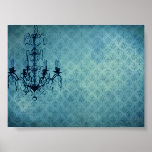 Grunge Wallpaper Chandelier 3 Poster (Voorkant)