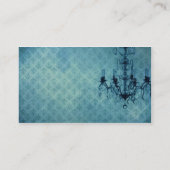 Grunge Wallpaper Chandelier Blue Background Visitekaartje (Achterkant)