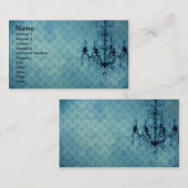 Grunge Wallpaper Chandelier Blue Background Visitekaartje (Voorkant / Achterkant)