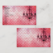 Grunge Wallpaper Chandelier, Red Background Visitekaartje (Voorkant / Achterkant)