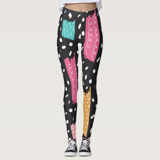 Grunge Washi Tape Abstract Leggings (Voorkant)