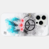 *~* Grunge Watercolor Peace Sign Feathers Flowers Case-Mate iPhone Case (Achterkant (horizontaal))