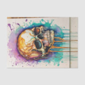 Grunge Waterverf Graffiti Schedel Decoupage Tissuepapier (Voorkant)