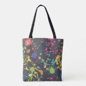 Grunge Waterverf: kleurrijk vlekkenpatroon. Tote Bag (Achterkant)