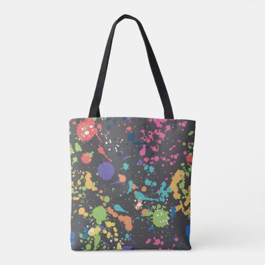 Grunge Waterverf: kleurrijk vlekkenpatroon. Tote Bag (Achterkant)