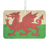 Grunge Welsh Dragon vlaggenafbeelding Luchtverfrisser (Achterkant)