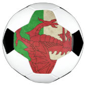 Grunge Welsh Dragon vlaggenafbeelding Voetbal (Gedraaid)
