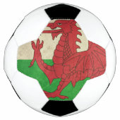 Grunge Welsh Dragon vlaggenafbeelding Voetbal (Voorkant)