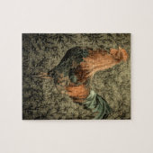 Grunge western land boerderij kip rustieke haan legpuzzel (Horizontaal)