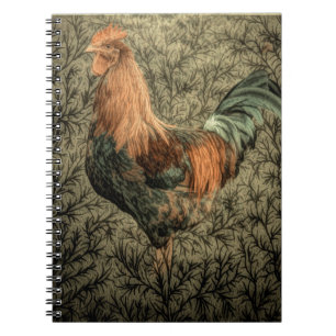 Grunge western land boerderij kip rustieke haan notitieboek