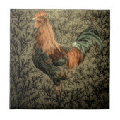 Grunge western land boerderij kip rustieke haan tegeltje (Voorkant)