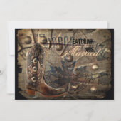 grunge westerne cowboy bruiloft Rehearsal Dinner Kaart (Achterkant)